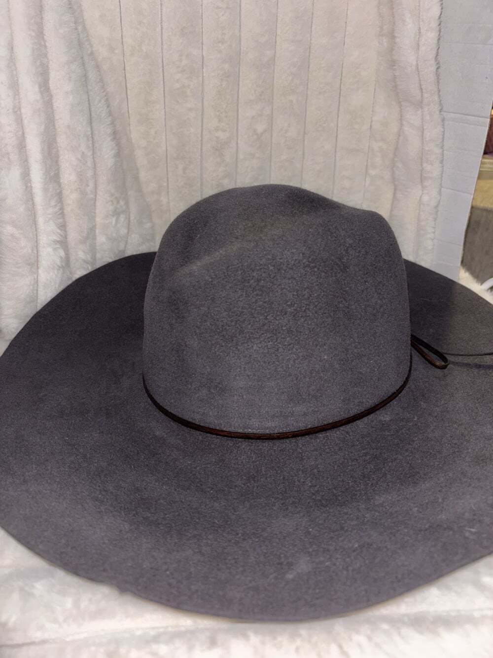 Peruvian Connection Gray Wide Brim Western Hat 100% Rabbit Fur Felt USA
